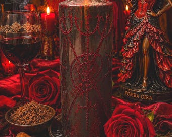 Handmade Sigil Candle for Pomba Gira