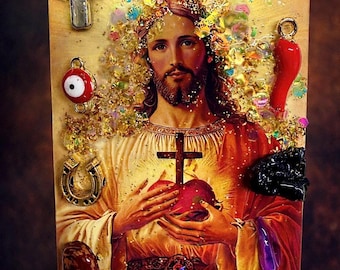Amulett zum Schutz und Glück des Heiligen Herzens Jesu