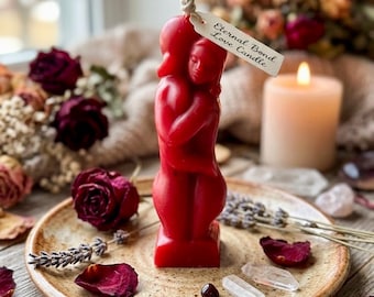 Kerze mit Flammenmotiv der ewigen Liebe / Romantische Kerzenfigur für Paare