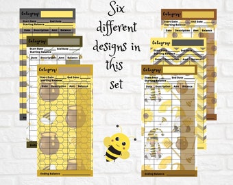 Gnome Bee Cash Envelope Tracker Insert with FREE Savings Challenge - INSTANT DOWNLOAD