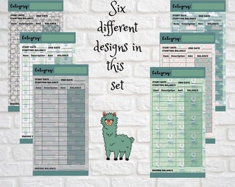 Llama Cash Envelope Tracker Insert with FREE Savings Challenge - INSTANT DOWNLOAD