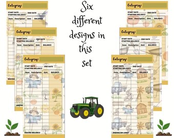 Farm Cash Envelope Tracker Insert with FREE Savings Challenge - INSTANT DOWNLOAD