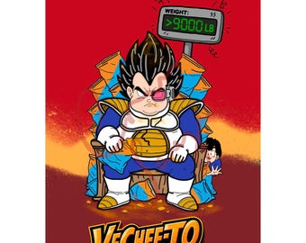 VeCheeto – Príncipe de los Cheetos / Impresión de parodia de Dragon Ball / Arte de anime divertido