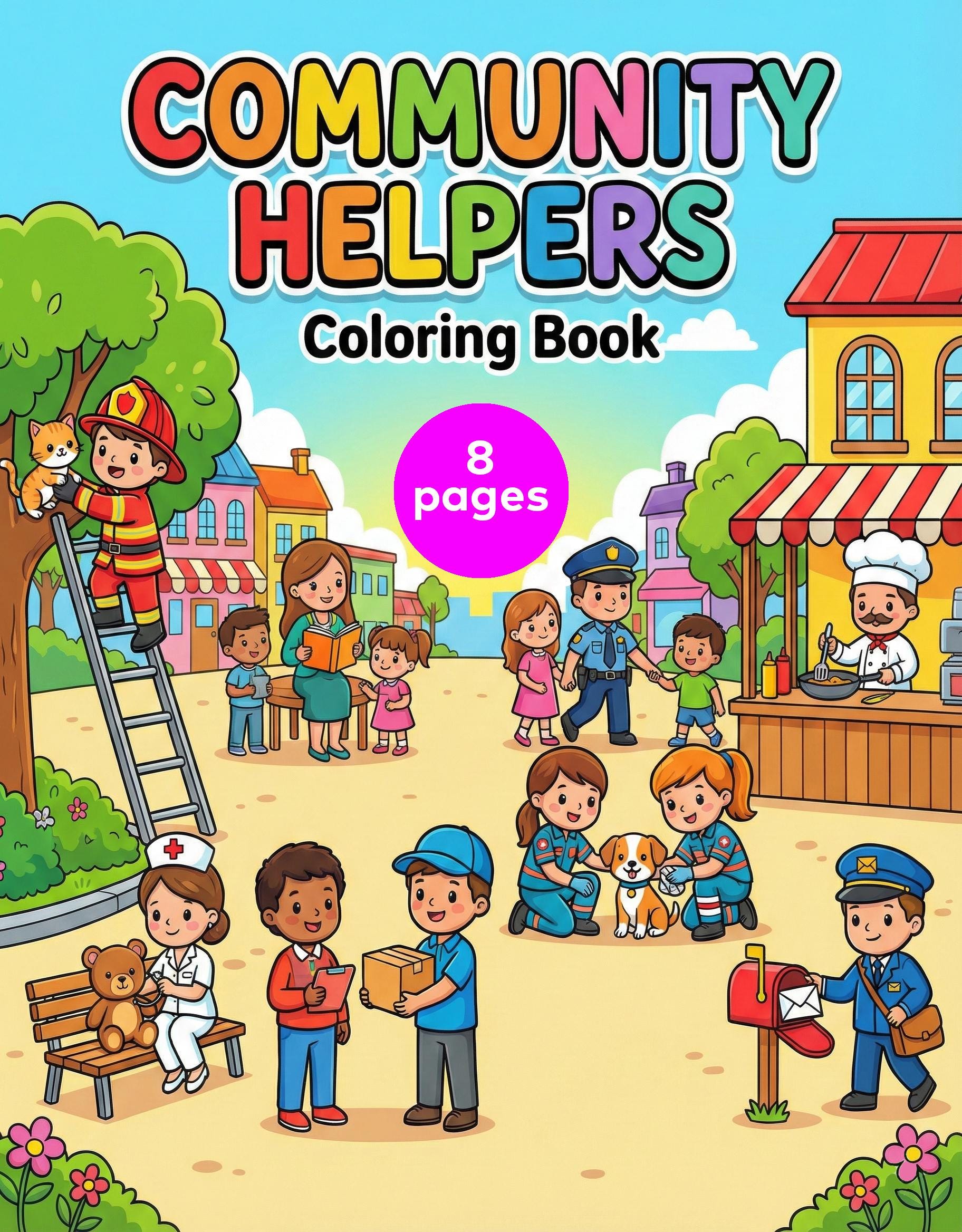 Community Helpers Coloring Book | Printable Occupations Pages | Kids ...