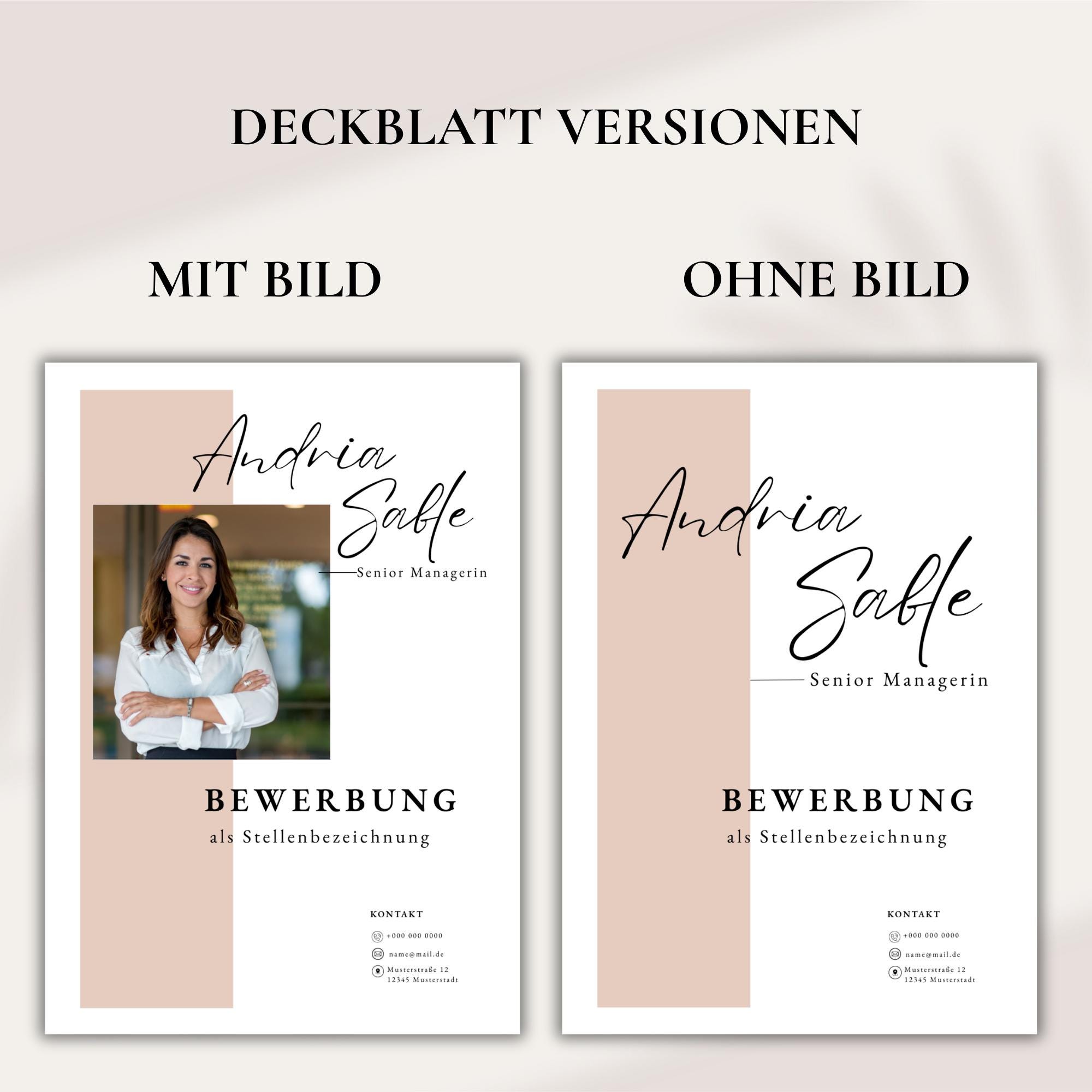 German Resume Template Canva, Editable Bewerbung Lebenslauf CV Cover ...