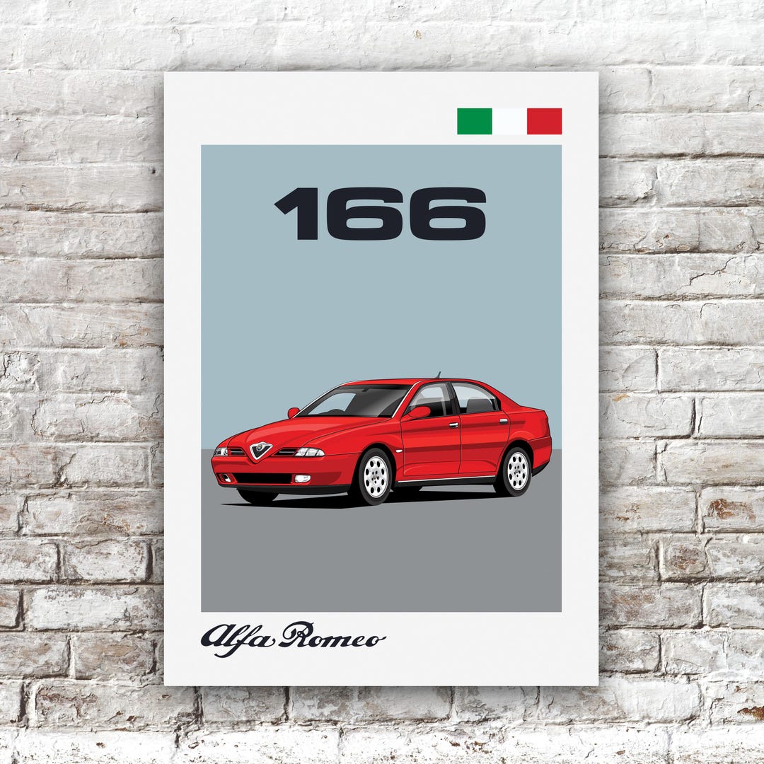 Alfa Romeo 166 Wall Art Print | Retro Automotive Poster | Italian Car ...