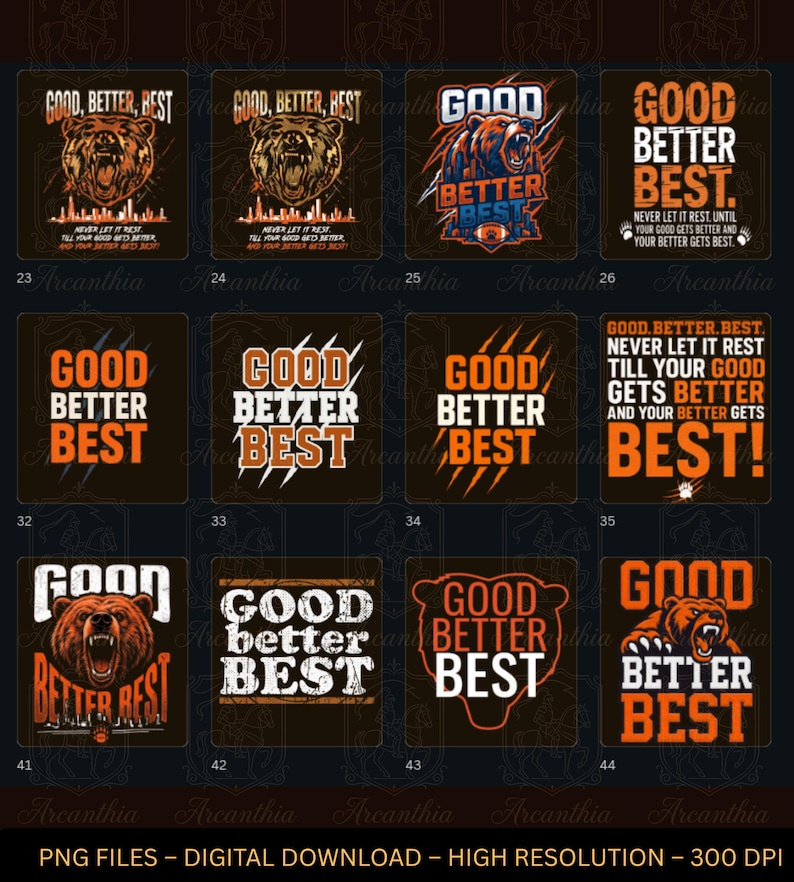 130+ Good Better Best Design, Bears Football Fans Vintage PNG, Bear ...