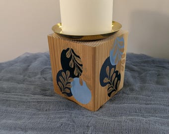 Hand painted pillar candle holder