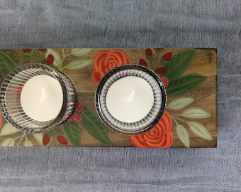 Hand painted tealight candle holder