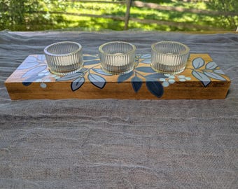 Hand painted tea light candle holder