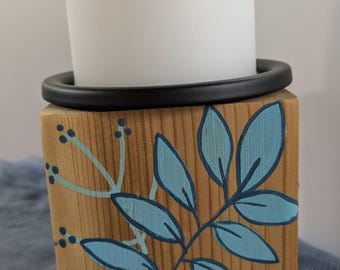 Hand painted pillar candle holder
