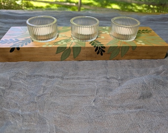 Hand painted tea light candle holder
