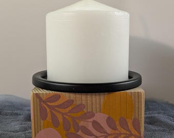Hand painted pillar candle holder