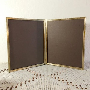 Vintage Ornate Double Hinged Gold Metal Picture Frame Folding 2 - 8 X ...