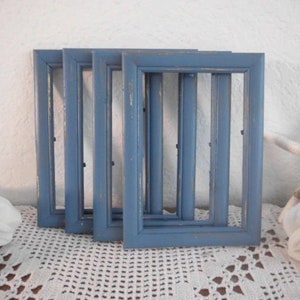 Blue Picture Frame 4 x 6 Rustic Shabby Chic Distressed Wood Photo Decoration Beach Cottage Coastal Seaside Tropical Island Home Decor Gift