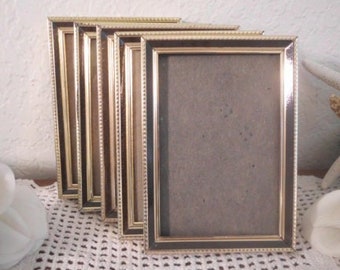 Vintage Gold & Brown Metal Picture Frame 5 x 7 Photo Decoration Mid Century Man Cave Retro Bungalow Western Ranch Home Decor Gift Him Her