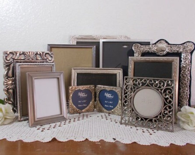 Vintage Silver Picture Frame Set Photo Gallery Collection Mid Etsy