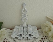 White Shabby Chic Knob Backplate Up Cycled Vintage Cabinet Drawer Door Hardware Beach Cottage Country Farmhouse Kitchen Furniture Home Decor