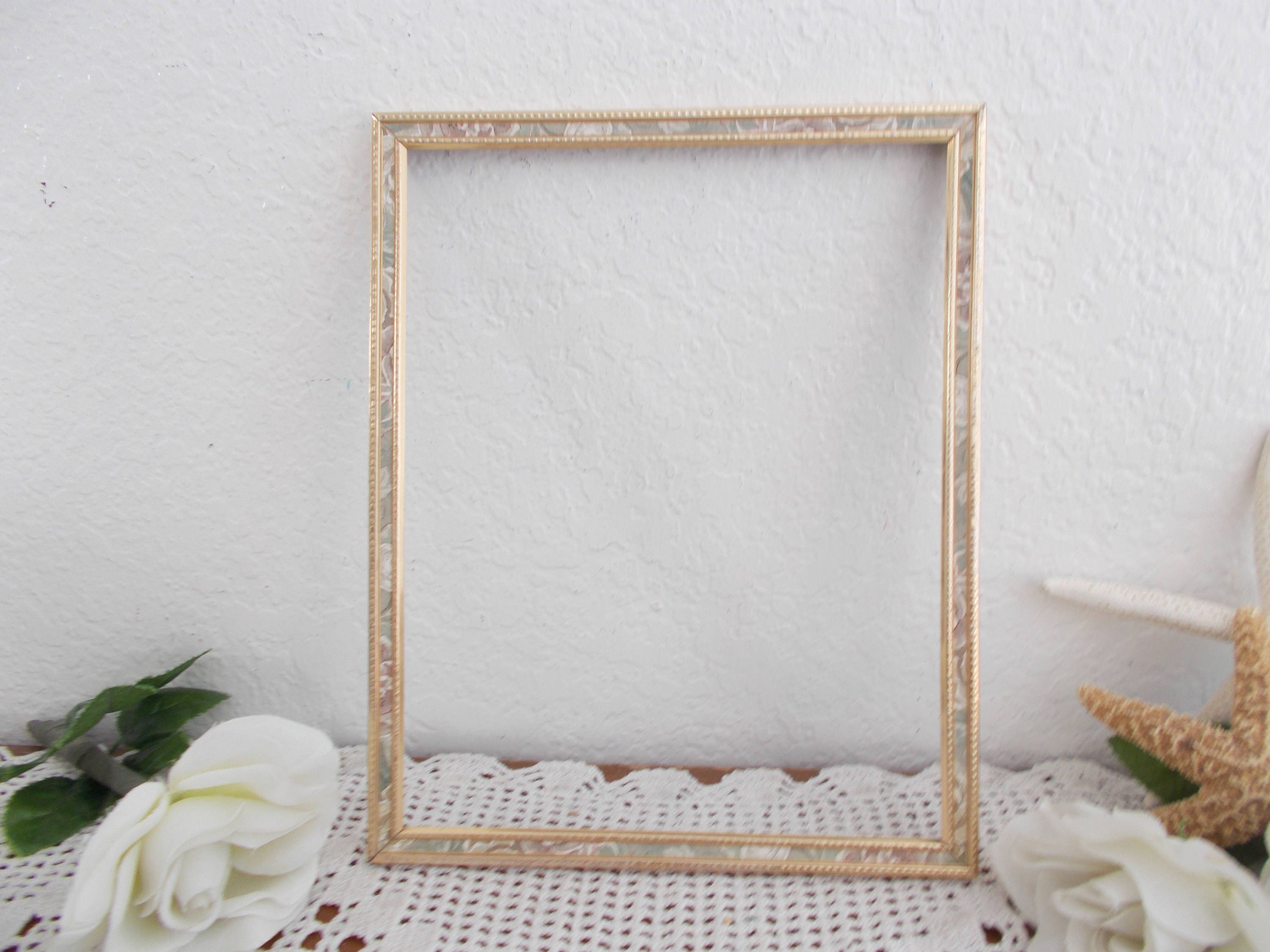 Vintage Gold Metal Picture Frame 8 x 10 Photo Decoration Mid Etsy