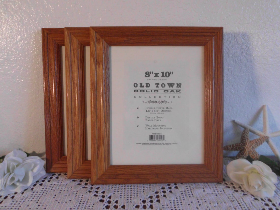Vintage Wood Picture Frame 8 x 10 Solid Oak Wooden Photo Etsy