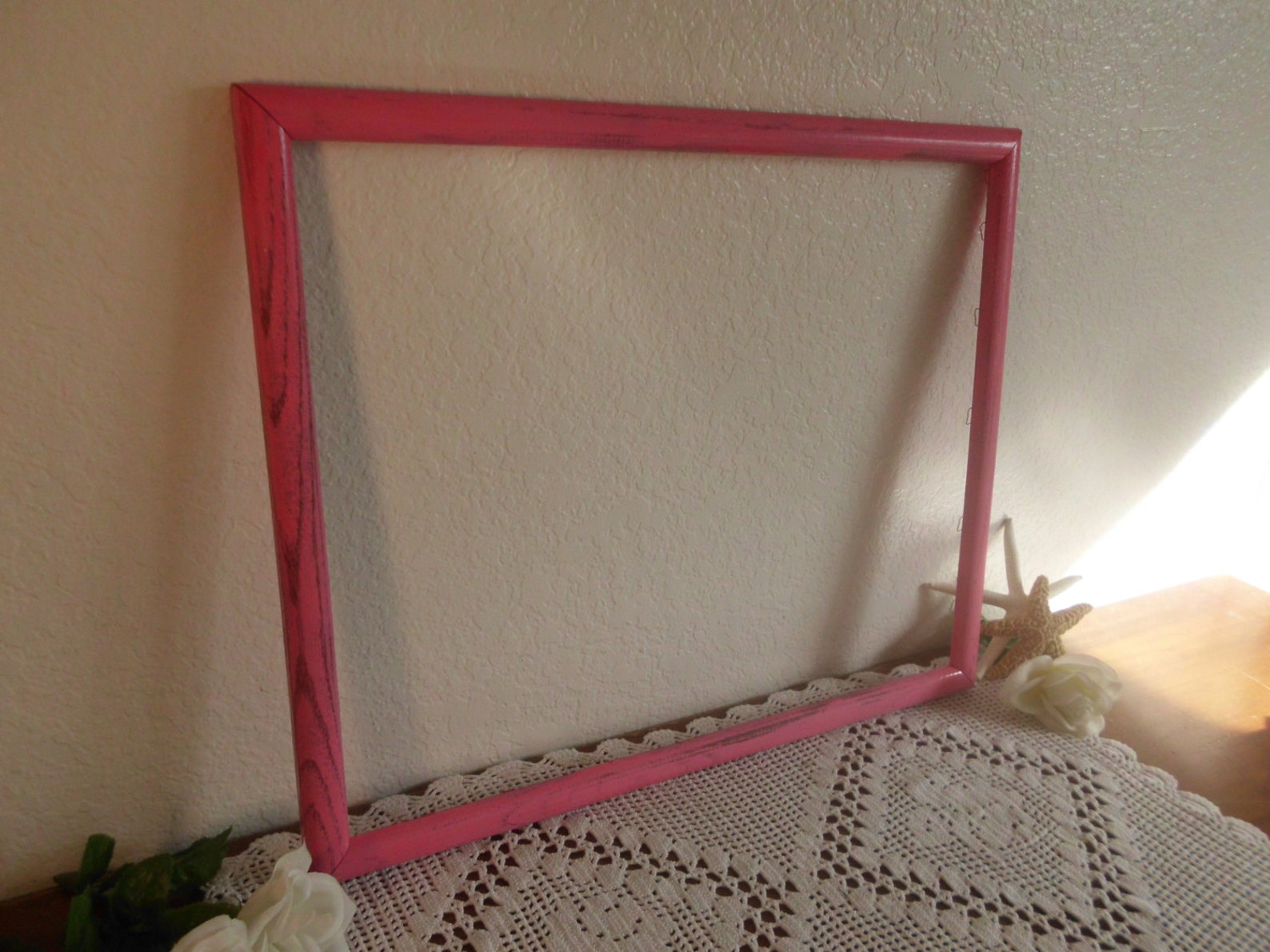 Large Pink Frame 16 X 20 Picture Photo Shabby Chic Distressed Etsy