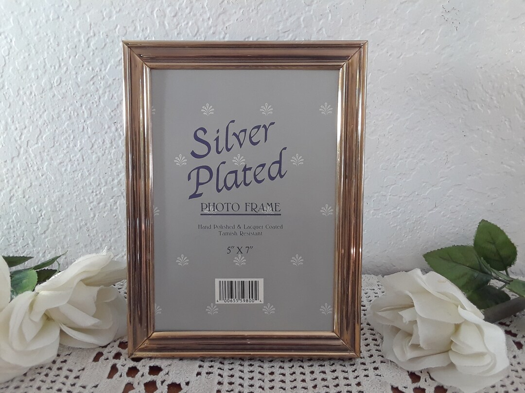 Vintage Silver Plated Picture Frame 5 X 7 Photo Decoration Midcentury ...
