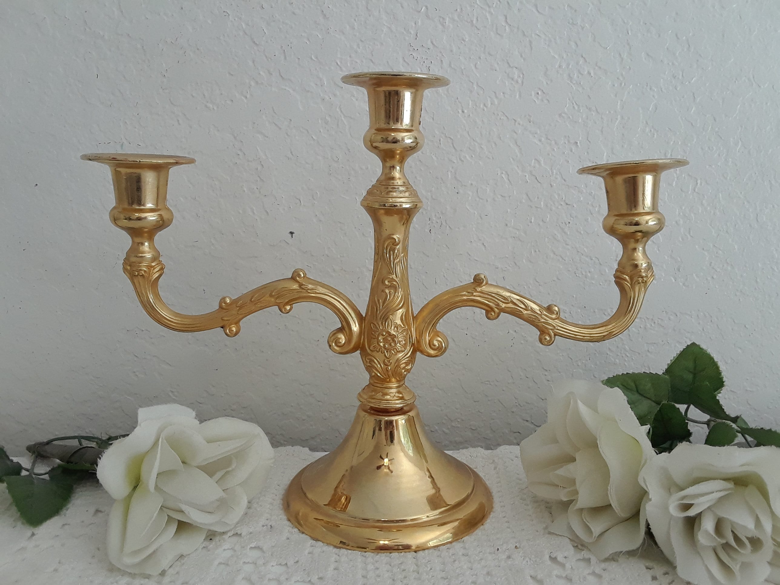 Gold Plated Unity Candle Holder