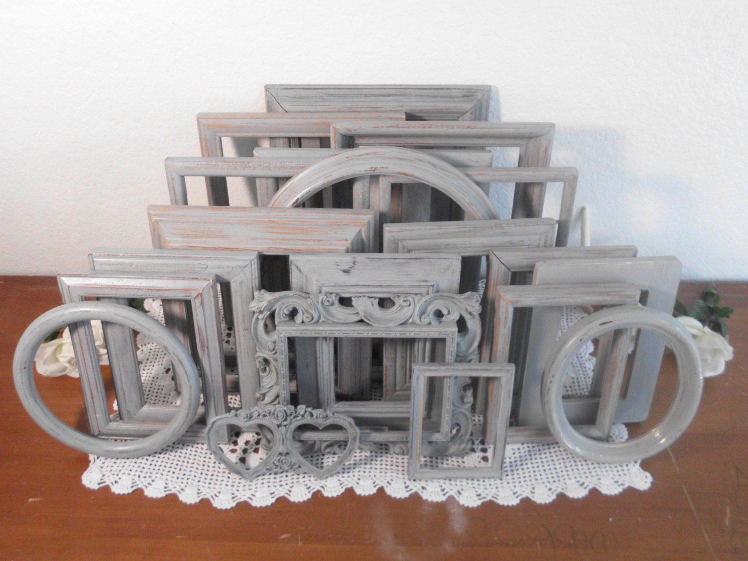Frame Set Gray Gray Picture Frame Set Rustic Grey Photo Wall Gallery Collection Shabby ...
