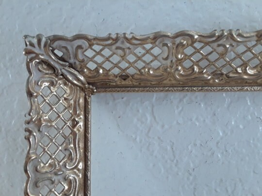 Vintage Ornate Gold & White Metal Picture Frame 8 X 10 Photo Decoration ...