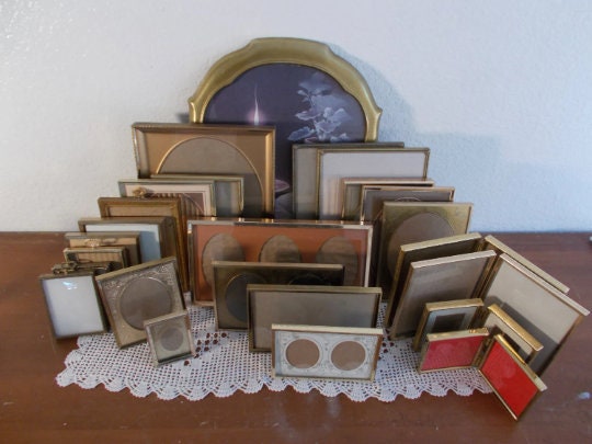 Large Vintage Gold Picture Frame Set Instant Photo Gallery Collection ...