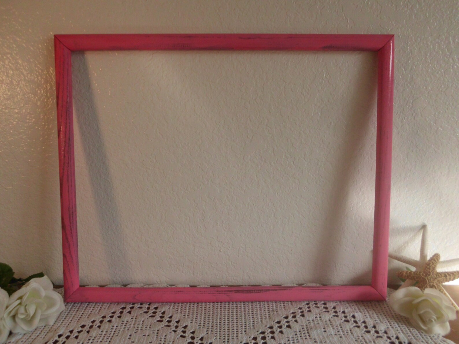 Large Pink Frame 16 X 20 Picture Photo Shabby Chic Distressed Etsy