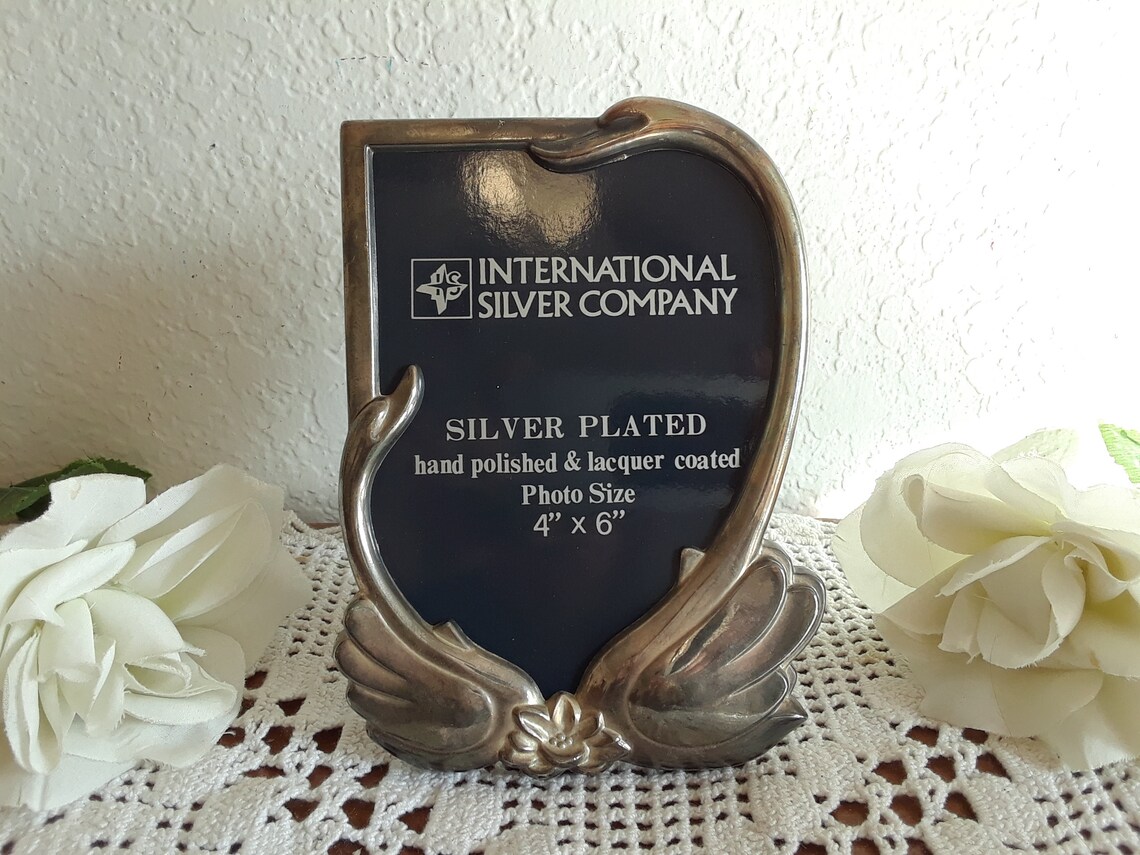 Vintage Silver Plated Swan Picture Frame 4 X 6 Photo Etsy