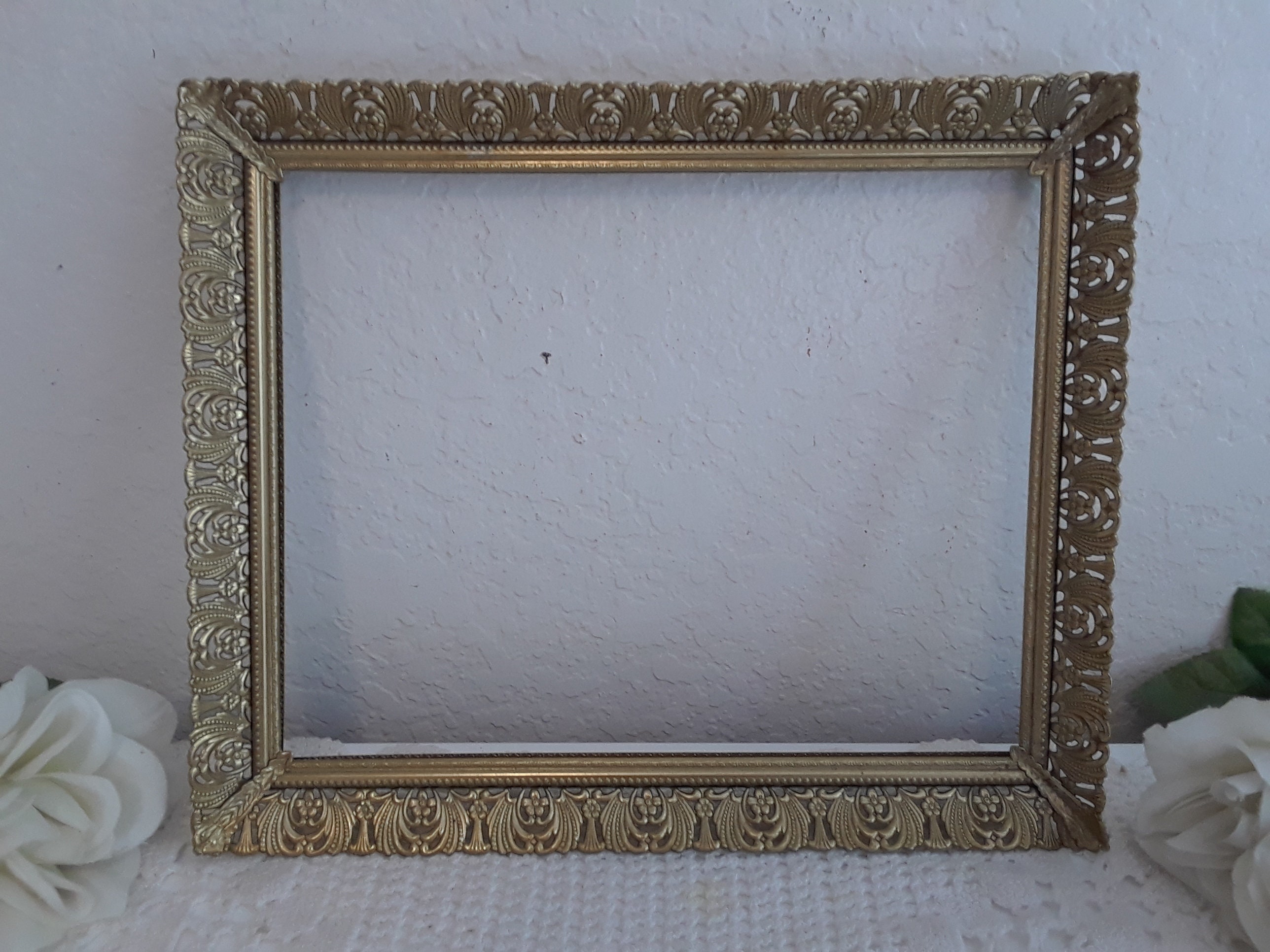 Vintage Ornate Gold Filigree Metal Picture Frame 8 X 10 Photo ...