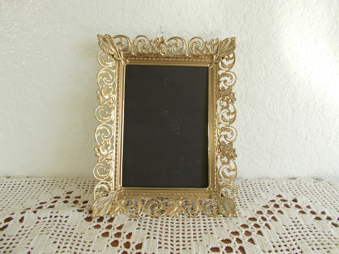 Vintage Gold Metal Ornate Lace Picture Frame 5 X 7 Photo Decoration ...