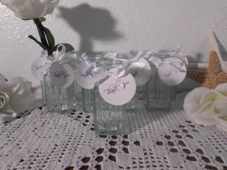 Glass Bud Wedding Favor Clear Baby Bridal Shower Thank You Etsy