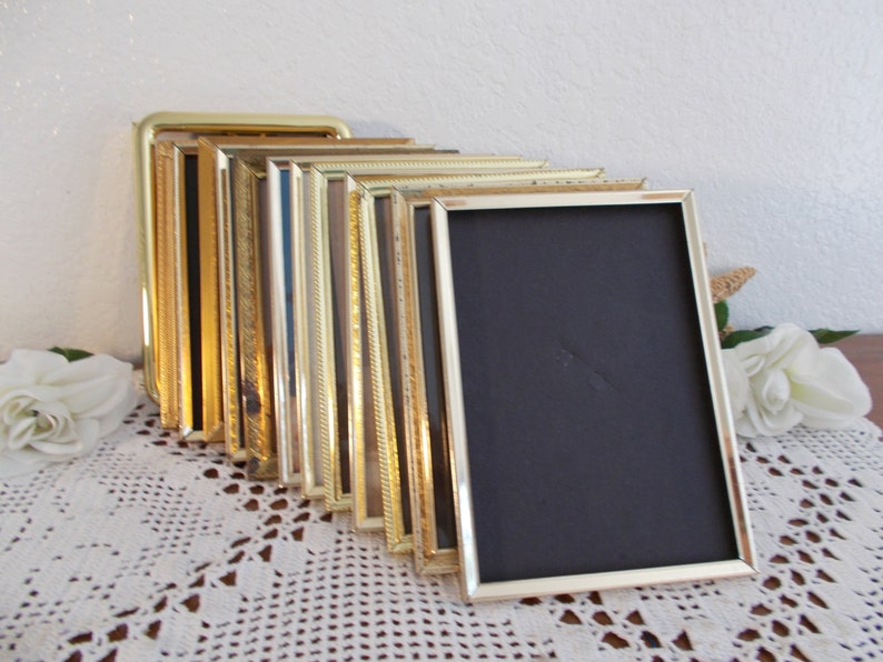 Vintage Gold Metal Picture Frame 5 x 7 Photo Decoration Mid Century Hollywood Regency Rustic Shabby Chic Wedding Decoration Home Decor Gift image 5