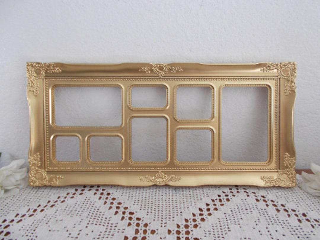 Ornate Gold Collage Picture Frame Upcycled Vintage Multi Photo Etsy