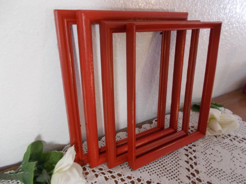 Rustic Red Picture Frame up Cycled Vintage Wood 8 X 10 Photo Etsy