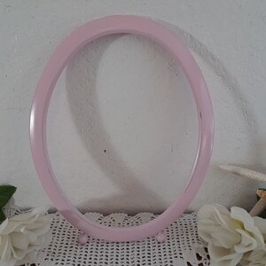 Pink Picture Frame Upcycled Vintage Rustic Shabby Chic Distressed 8 x 10 Oval Photo Decoration Country Farmhouse Romantic Cottage Decor Gift