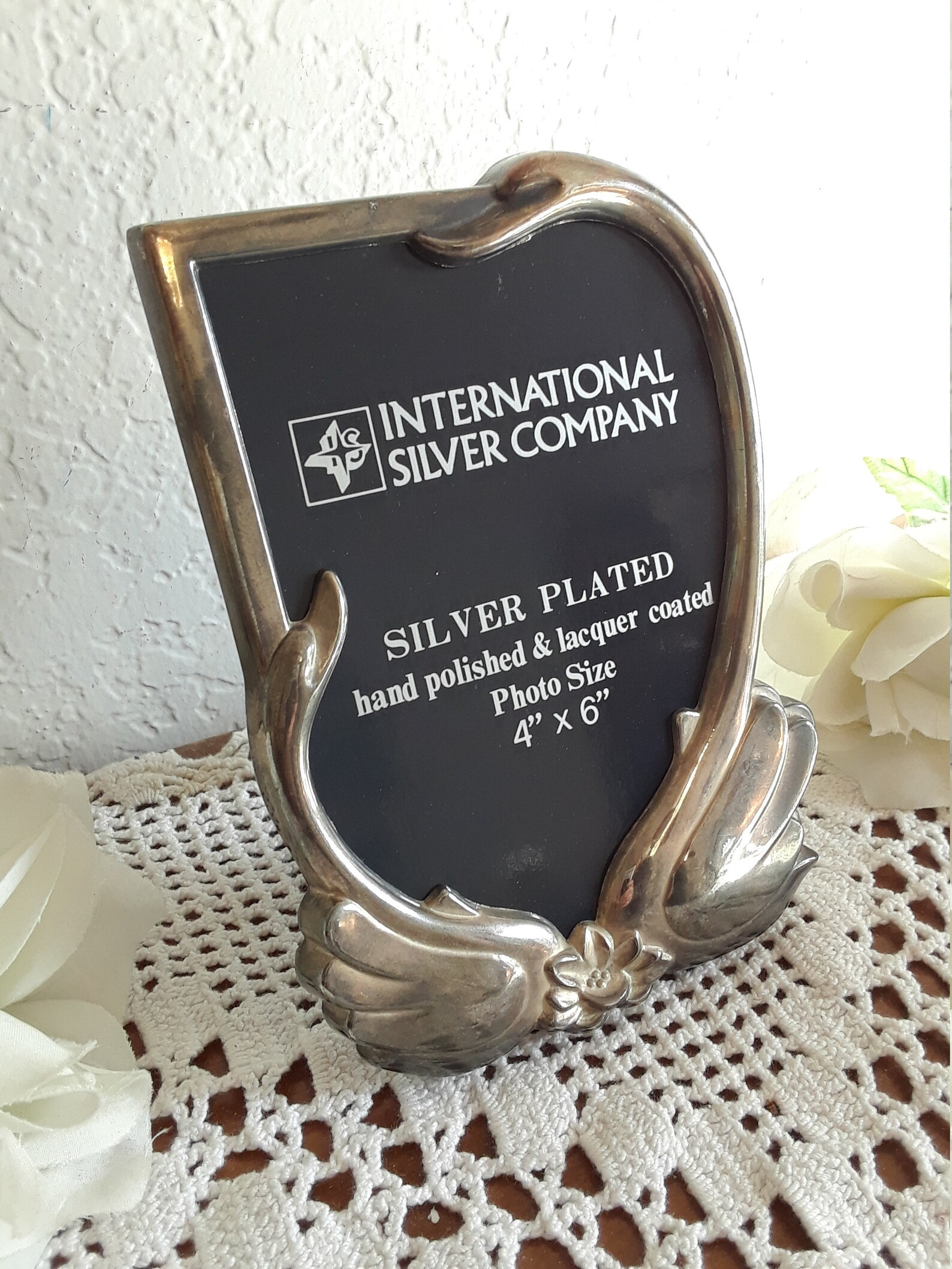 Vintage Silver Plated Swan Picture Frame 4 X 6 Photo Etsy