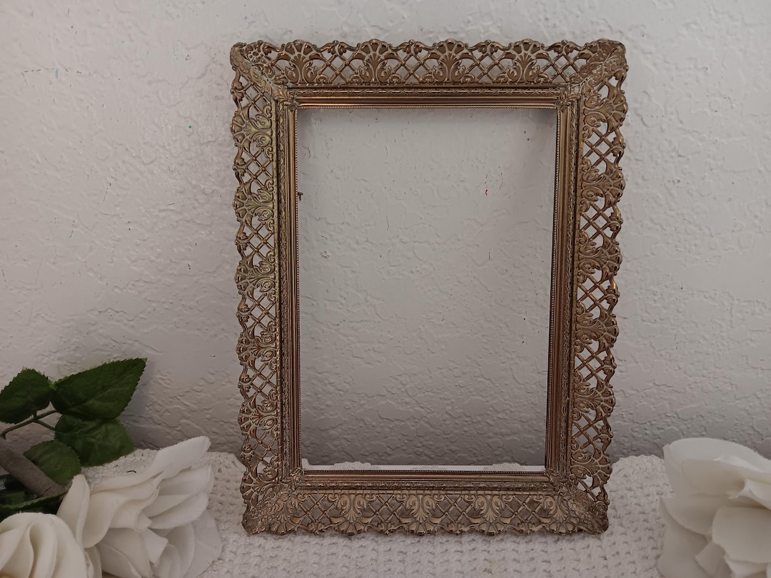 Ornate Vintage Gold Metal Picture Frame 5 X 7 Photo Decoration ...