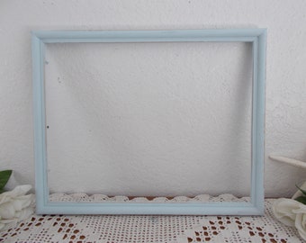 Light Blue Picture Frame 11 x 14 Photo Decoration Up Cycled Vintage Wood Beach Cottage Coastal Seaside Pastel Baby Boy Nursery Home Decor