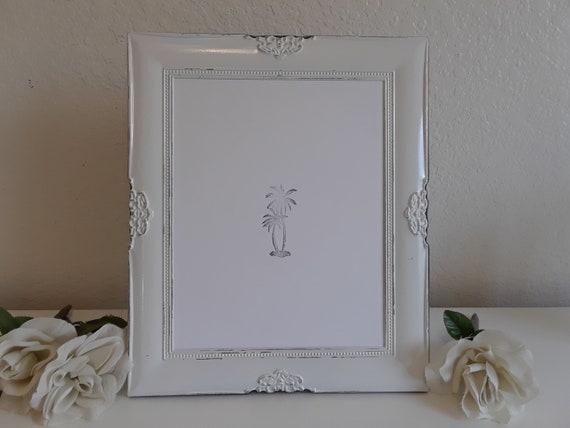 8x10 Shabby Chic White Frame Baroque Cottage Chic Picture Wedding