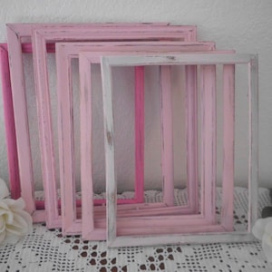 Pink Shabby Chic Picture Frame Upcycled Vintage Wood 8 x 10 Photo Decoration Country Farmhouse Romantic Cottage Baby Girl Nursery Home Decor