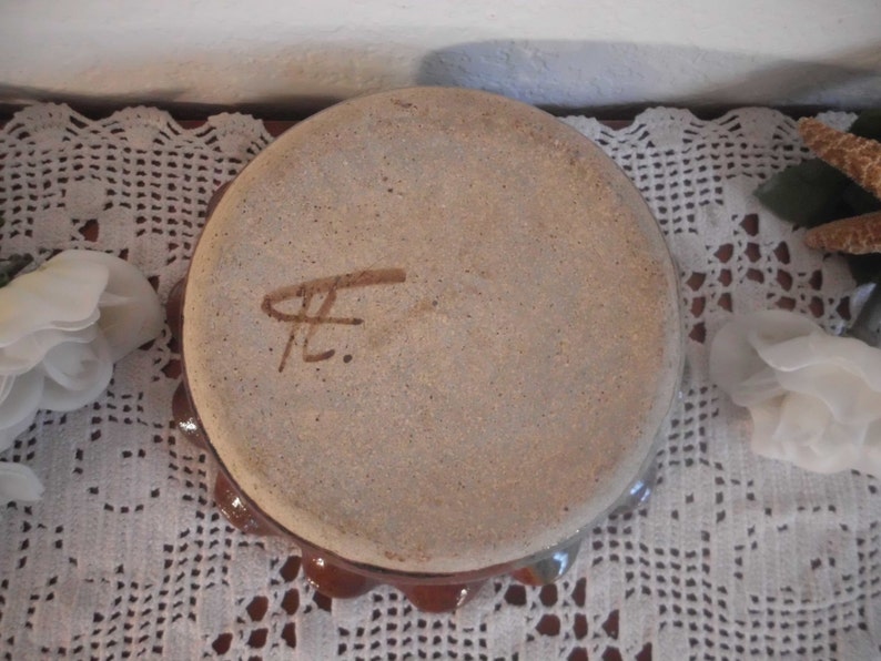 Vintage Gourmet Ironstone Stoneware Blue Brown Food Dish Quiche Pie Plate Baking Dish Fluted Casserole Eco Friendly Gift for Him Her