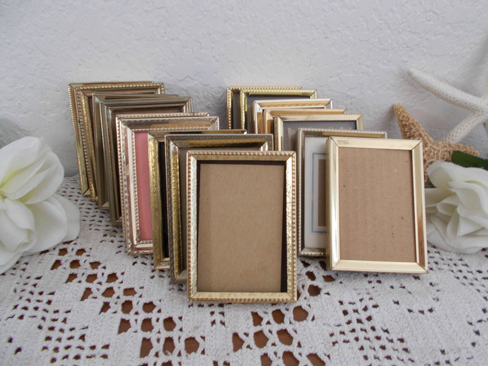 Vintage Gold Metal Picture Frame 2.5 X 3.5 Photo Decoration Etsy