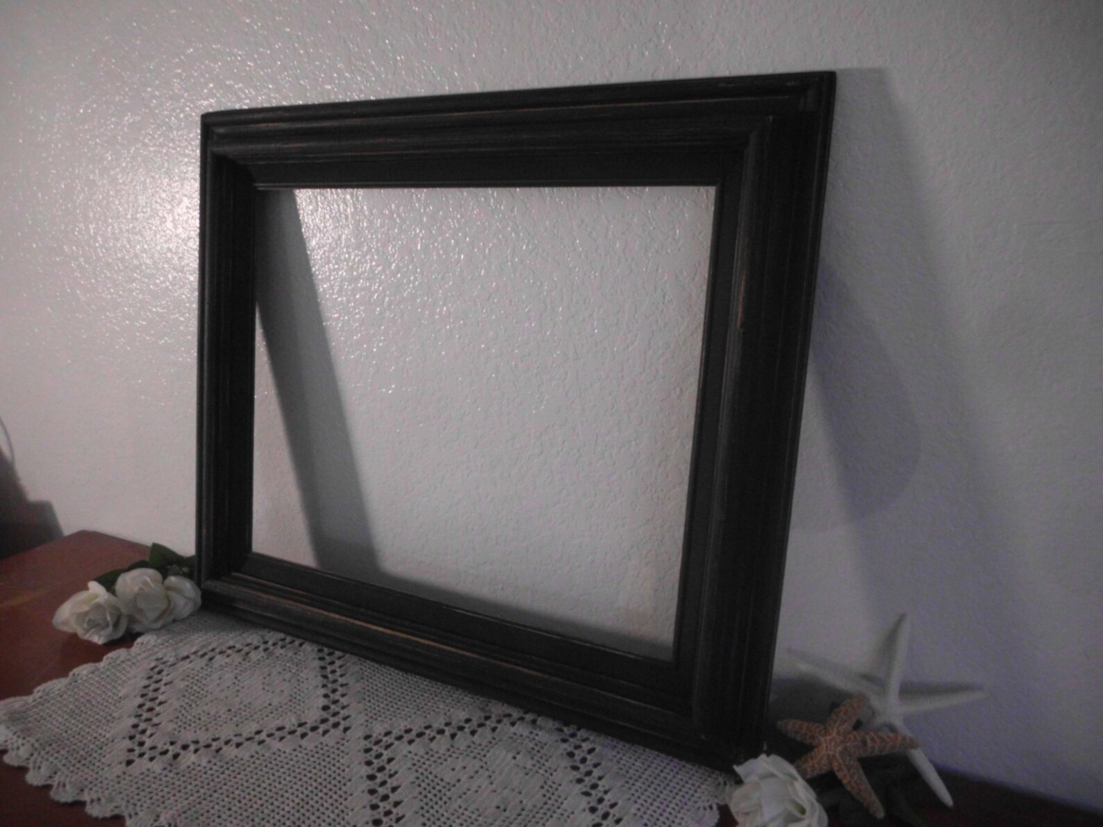 Rustic Black Frame 16 X 20 Shabby Chic Distressed Wedding Etsy