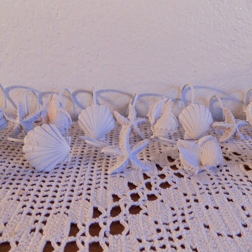 Shower Curtain Ring Hook Set 12 Shabby Chic up Cycled Vintage Etsy