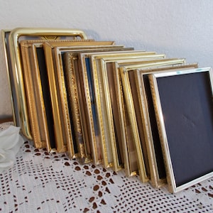 Vintage Gold Metal Picture Frame 5 x 7 Photo Decoration Mid Century Hollywood Regency Rustic Shabby Chic Wedding Decoration Home Decor Gift image 1