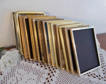 Vintage Gold Metal Picture Frame 5 x 7 Photo Decoration Mid Century Hollywood Regency Rustic Shabby Chic Wedding Decoration Home Decor Gift
